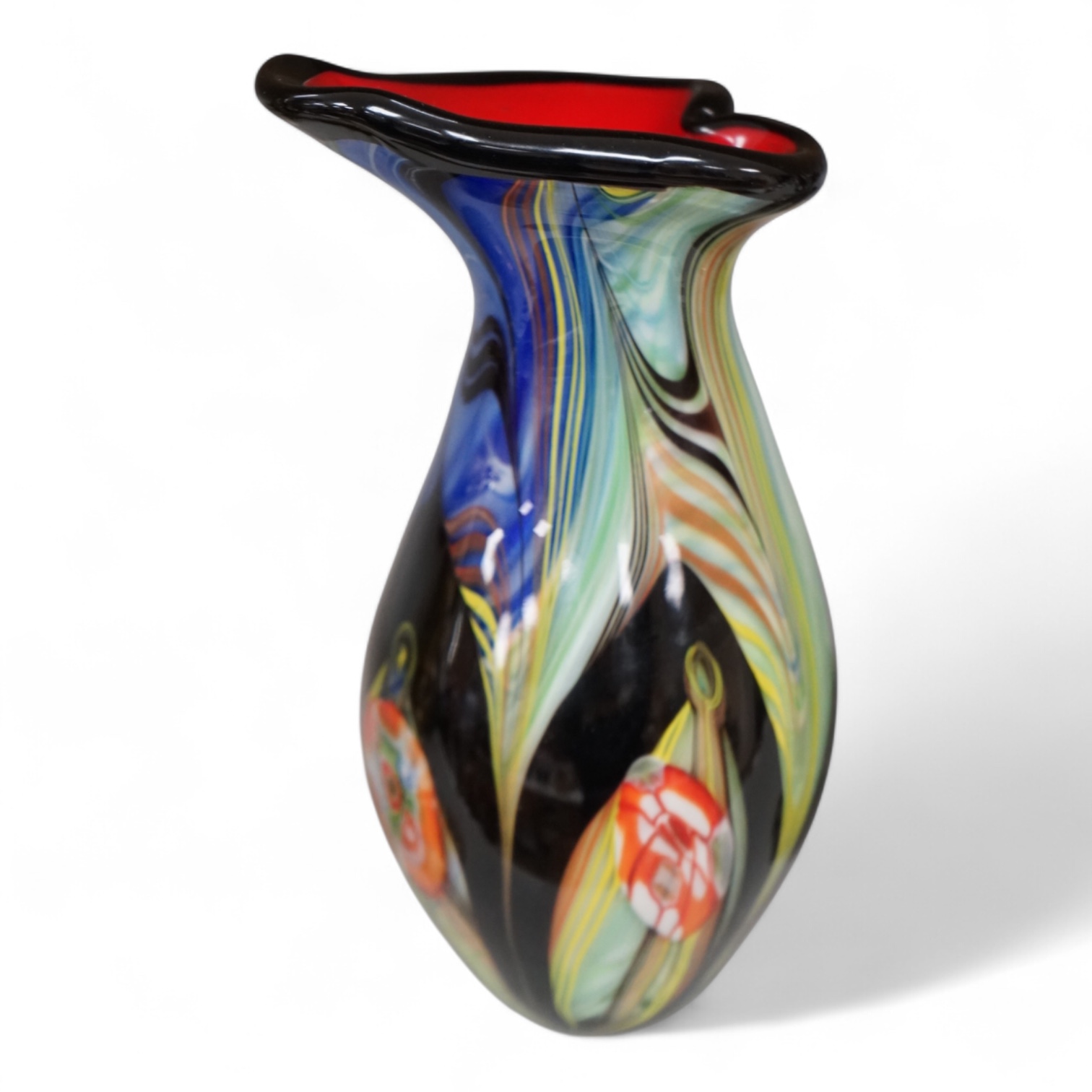 A Murano-style coloured glass vase, 24cm